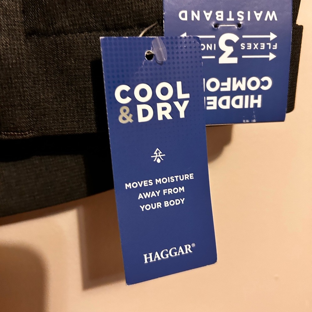 Haggar Gray Dress Pants Cool & Dry Comfort